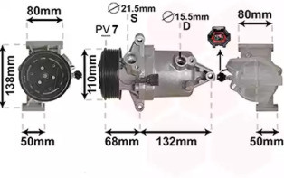 VAN WEZEL 1301k703 -  Компрессор, кондиционер
